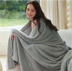 Super Soft Lightweight Fleece Warm Throw Blanket for Couch Sofa Cozy 50X60 Grey